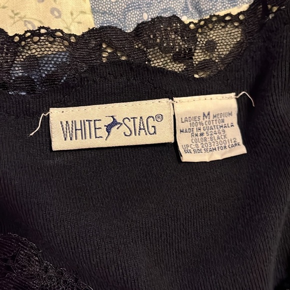 White Stag vintage lace trimmed black knit tee size medium - Picture 5 of 5